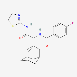 N-[1-(1-adamantyl)-2-(4,5-dihydro-1,3-thiazol-2-ylamino)-2-oxoethyl]-4-fluorobenzamide