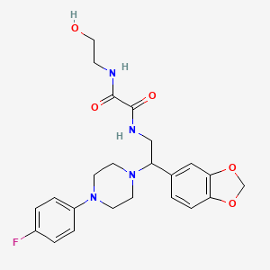N1-(2-(benzo[d][1,3]dioxol-5-yl)-2-(4-(4-fluorophenyl)piperazin-1-yl)ethyl)-N2-(2-hydroxyethyl)oxalamide