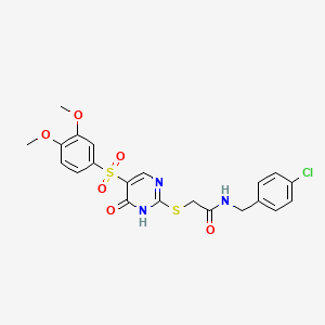 N-(4-chlorobenzyl)-2-((5-((3,4-dimethoxyphenyl)sulfonyl)-6-oxo-1,6-dihydropyrimidin-2-yl)thio)acetamide