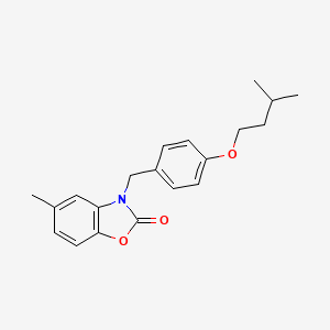 molecular formula C20H23NO3 B3010180 3-(4-(isopentyloxy)benzyl)-5-methylbenzo[d]oxazol-2(3H)-one CAS No. 868145-81-7