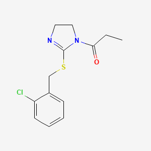 1-[2-[(2-Chlorophenyl)methylsulfanyl]-4,5-dihydroimidazol-1-yl]propan-1-one