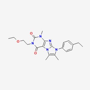molecular formula C22H27N5O3 B3010184 3-(2-ethoxyethyl)-8-(4-ethylphenyl)-1,6,7-trimethyl-1H-imidazo[2,1-f]purine-2,4(3H,8H)-dione CAS No. 887456-90-8