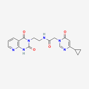 2-(4-cyclopropyl-6-oxopyrimidin-1(6H)-yl)-N-(2-(2,4-dioxo-1,2-dihydropyrido[2,3-d]pyrimidin-3(4H)-yl)ethyl)acetamide