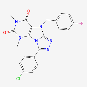 8-(4-Chlorophenyl)-5-[(4-fluorophenyl)methyl]-1,3-dimethylpurino[8,9-c][1,2,4]triazole-2,4-dione