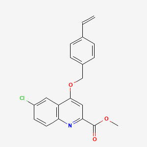 Methyl 6-chloro-4-[(4-ethenylphenyl)methoxy]quinoline-2-carboxylate