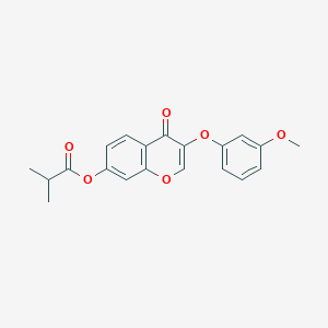 molecular formula C20H18O6 B3010201 3-(3-甲氧基苯氧基)-4-氧代-4H-色满-7-基异丁酸酯 CAS No. 637750-48-2