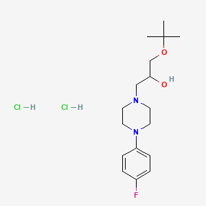molecular formula C17H29Cl2FN2O2 B3010210 1-(Tert-butoxy)-3-(4-(4-fluorophenyl)piperazin-1-yl)propan-2-ol dihydrochloride CAS No. 1185484-59-6