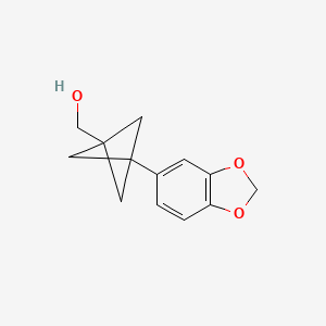 molecular formula C13H14O3 B3010211 [3-(1,3-Benzodioxol-5-yl)-1-bicyclo[1.1.1]pentanyl]methanol CAS No. 2287341-19-7
