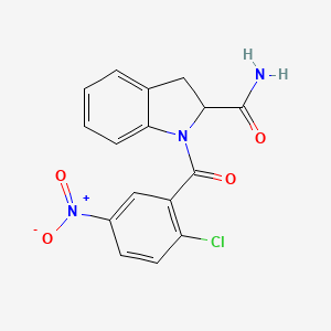 1-(2-Chloro-5-nitrobenzoyl)indoline-2-carboxamide