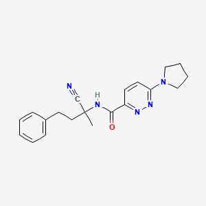 N-(2-Cyano-4-phenylbutan-2-yl)-6-pyrrolidin-1-ylpyridazine-3-carboxamide