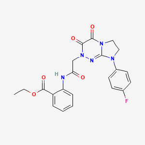 ethyl 2-(2-(8-(4-fluorophenyl)-3,4-dioxo-3,4,7,8-tetrahydroimidazo[2,1-c][1,2,4]triazin-2(6H)-yl)acetamido)benzoate