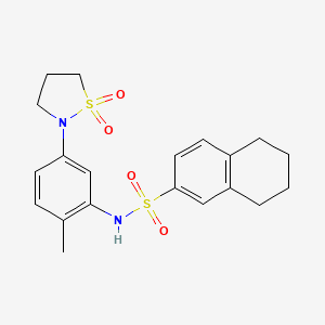 molecular formula C20H24N2O4S2 B3010222 N-(5-(1,1-dioxidoisothiazolidin-2-yl)-2-methylphenyl)-5,6,7,8-tetrahydronaphthalene-2-sulfonamide CAS No. 951551-27-2