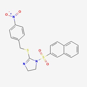 1-Naphthalen-2-ylsulfonyl-2-[(4-nitrophenyl)methylsulfanyl]-4,5-dihydroimidazole