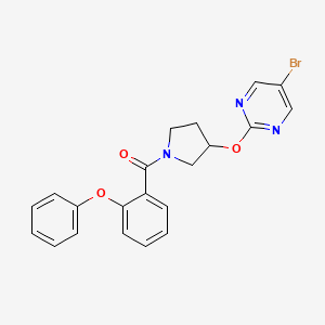 molecular formula C21H18BrN3O3 B3010230 5-溴-2-{[1-(2-苯氧基苯甲酰基)吡咯烷-3-基]氧基}嘧啶 CAS No. 2097920-00-6
