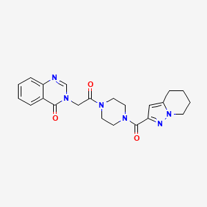 molecular formula C22H24N6O3 B3010231 3-(2-氧代-2-(4-(4,5,6,7-四氢吡唑并[1,5-a]吡啶-2-甲酰基)哌嗪-1-基)乙基)喹唑啉-4(3H)-酮 CAS No. 2034245-39-9