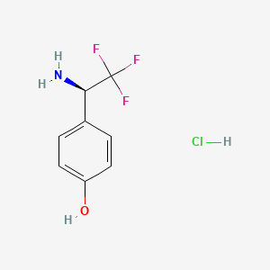 molecular formula C8H9ClF3NO B3010234 (R)-4-(1-Amino-2,2,2-trifluoroethyl)phenol hydrochloride CAS No. 2408316-70-9