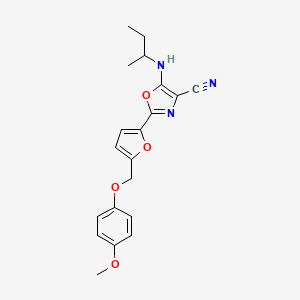 5-(Sec-butylamino)-2-(5-((4-methoxyphenoxy)methyl)furan-2-yl)oxazole-4-carbonitrile