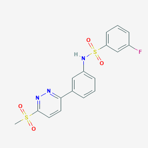 3-fluoro-N-[3-(6-methylsulfonylpyridazin-3-yl)phenyl]benzenesulfonamide