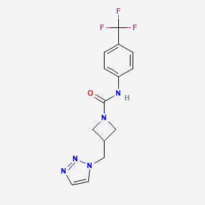 molecular formula C14H14F3N5O B3010243 3-(Triazol-1-ylmethyl)-N-[4-(trifluoromethyl)phenyl]azetidine-1-carboxamide CAS No. 2310099-05-7