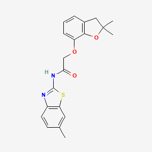 molecular formula C20H20N2O3S B3010246 2-((2,2-二甲基-2,3-二氢苯并呋喃-7-基)氧基)-N-(6-甲基苯并[d]噻唑-2-基)乙酰胺 CAS No. 568575-07-5