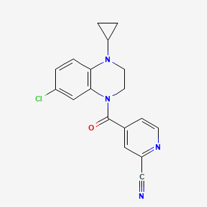 4-(7-Chloro-4-cyclopropyl-2,3-dihydroquinoxaline-1-carbonyl)pyridine-2-carbonitrile