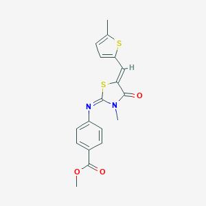 Methyl 4-({3-methyl-5-[(5-methyl-2-thienyl)methylene]-4-oxo-1,3-thiazolidin-2-ylidene}amino)benzoate
