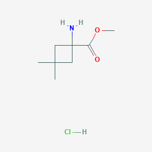 molecular formula C8H16ClNO2 B3010251 Methyl 1-amino-3,3-dimethylcyclobutane-1-carboxylate hydrochloride CAS No. 2172585-97-4