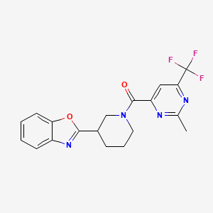 [3-(1,3-Benzoxazol-2-yl)piperidin-1-yl]-[2-methyl-6-(trifluoromethyl)pyrimidin-4-yl]methanone
