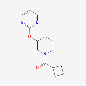 molecular formula C14H19N3O2 B3010259 环丁基(3-(嘧啶-2-氧基)哌啶-1-基)甲酮 CAS No. 2034325-28-3