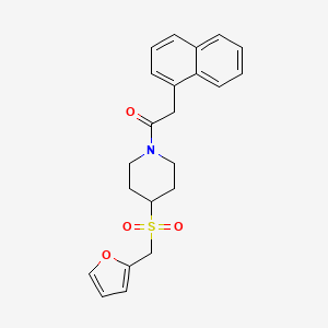 molecular formula C22H23NO4S B3010260 1-(4-((Furan-2-ylmethyl)sulfonyl)piperidin-1-yl)-2-(naphthalen-1-yl)ethanone CAS No. 1448044-65-2