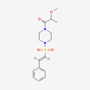 molecular formula C16H22N2O4S B3010274 2-甲氧基-1-[4-[(E)-2-苯乙烯基]磺酰基哌嗪-1-基]丙烷-1-酮 CAS No. 1211929-98-4