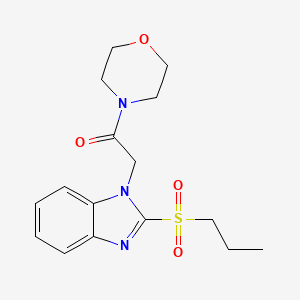 molecular formula C16H21N3O4S B3010277 1-吗啉-2-(2-(丙磺酰基)-1H-苯并[d]咪唑-1-基)乙酮 CAS No. 886904-28-5