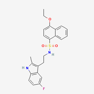 molecular formula C23H23FN2O3S B3010282 4-ethoxy-N-[2-(5-fluoro-2-methyl-1H-indol-3-yl)ethyl]naphthalene-1-sulfonamide CAS No. 682762-88-5