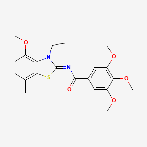 (Z)-N-(3-ethyl-4-methoxy-7-methylbenzo[d]thiazol-2(3H)-ylidene)-3,4,5-trimethoxybenzamide