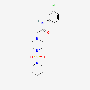molecular formula C19H29ClN4O3S B3010290 N-(5-chloro-2-methylphenyl)-2-[4-(4-methylpiperidin-1-yl)sulfonylpiperazin-1-yl]acetamide CAS No. 879054-50-9