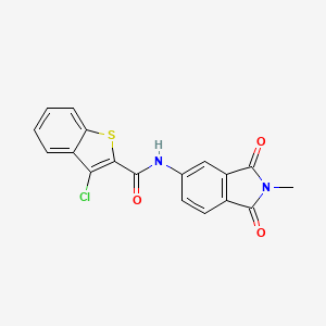 molecular formula C18H11ClN2O3S B3010306 3-chloro-N-(2-methyl-1,3-dioxo-2,3-dihydro-1H-isoindol-5-yl)-1-benzothiophene-2-carboxamide CAS No. 330202-09-0