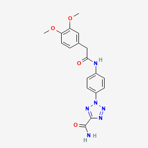 2-(4-(2-(3,4-dimethoxyphenyl)acetamido)phenyl)-2H-tetrazole-5-carboxamide