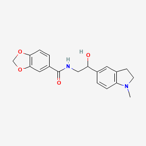 N-(2-hydroxy-2-(1-methylindolin-5-yl)ethyl)benzo[d][1,3]dioxole-5-carboxamide