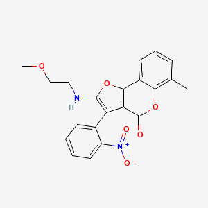 2-((2-methoxyethyl)amino)-6-methyl-3-(2-nitrophenyl)-4H-furo[3,2-c]chromen-4-one