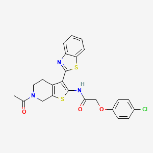 molecular formula C24H20ClN3O3S2 B3010313 N-(6-乙酰基-3-(苯并[d]噻唑-2-基)-4,5,6,7-四氢噻吩并[2,3-c]吡啶-2-基)-2-(4-氯苯氧基)乙酰胺 CAS No. 864860-01-5