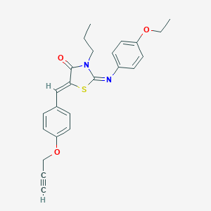 molecular formula C24H24N2O3S B301032 2-[(4-Ethoxyphenyl)imino]-3-propyl-5-[4-(2-propynyloxy)benzylidene]-1,3-thiazolidin-4-one 