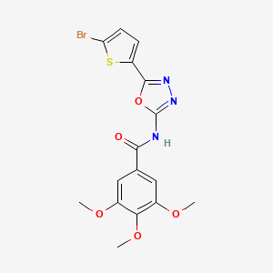 N-(5-(5-bromothiophen-2-yl)-1,3,4-oxadiazol-2-yl)-3,4,5-trimethoxybenzamide
