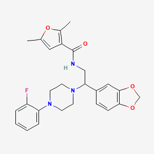 N-(2-(benzo[d][1,3]dioxol-5-yl)-2-(4-(2-fluorophenyl)piperazin-1-yl)ethyl)-2,5-dimethylfuran-3-carboxamide