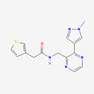 N-((3-(1-methyl-1H-pyrazol-4-yl)pyrazin-2-yl)methyl)-2-(thiophen-3-yl)acetamide