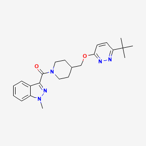 molecular formula C23H29N5O2 B3010344 [4-[(6-Tert-butylpyridazin-3-yl)oxymethyl]piperidin-1-yl]-(1-methylindazol-3-yl)methanone CAS No. 2310123-96-5