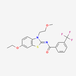 molecular formula C20H19F3N2O3S B3010347 (Z)-N-(6-乙氧基-3-(2-甲氧基乙基)苯并[d]噻唑-2(3H)-亚烷基)-3-(三氟甲基)苯甲酰胺 CAS No. 865161-87-1
