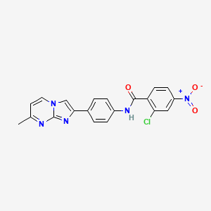 molecular formula C20H14ClN5O3 B3010354 2-氯-N-(4-(7-甲基咪唑并[1,2-a]嘧啶-2-基)苯基)-4-硝基苯甲酰胺 CAS No. 923122-37-6