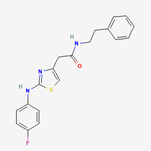 molecular formula C19H18FN3OS B3010357 2-(2-((4-氟苯基)氨基)噻唑-4-基)-N-苯乙基乙酰胺 CAS No. 1203313-99-8