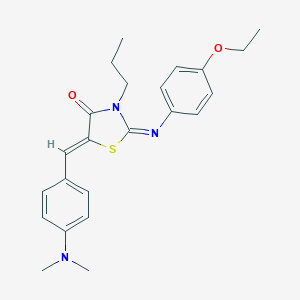 molecular formula C23H27N3O2S B301036 (2E,5Z)-5-[4-(dimethylamino)benzylidene]-2-[(4-ethoxyphenyl)imino]-3-propyl-1,3-thiazolidin-4-one 