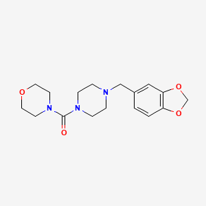 molecular formula C17H23N3O4 B3010365 (4-(苯并[d][1,3]二氧杂环-5-基甲基)哌嗪-1-基)(吗啉基)甲酮 CAS No. 349442-49-5